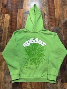 Lime green sp5der hoodie
